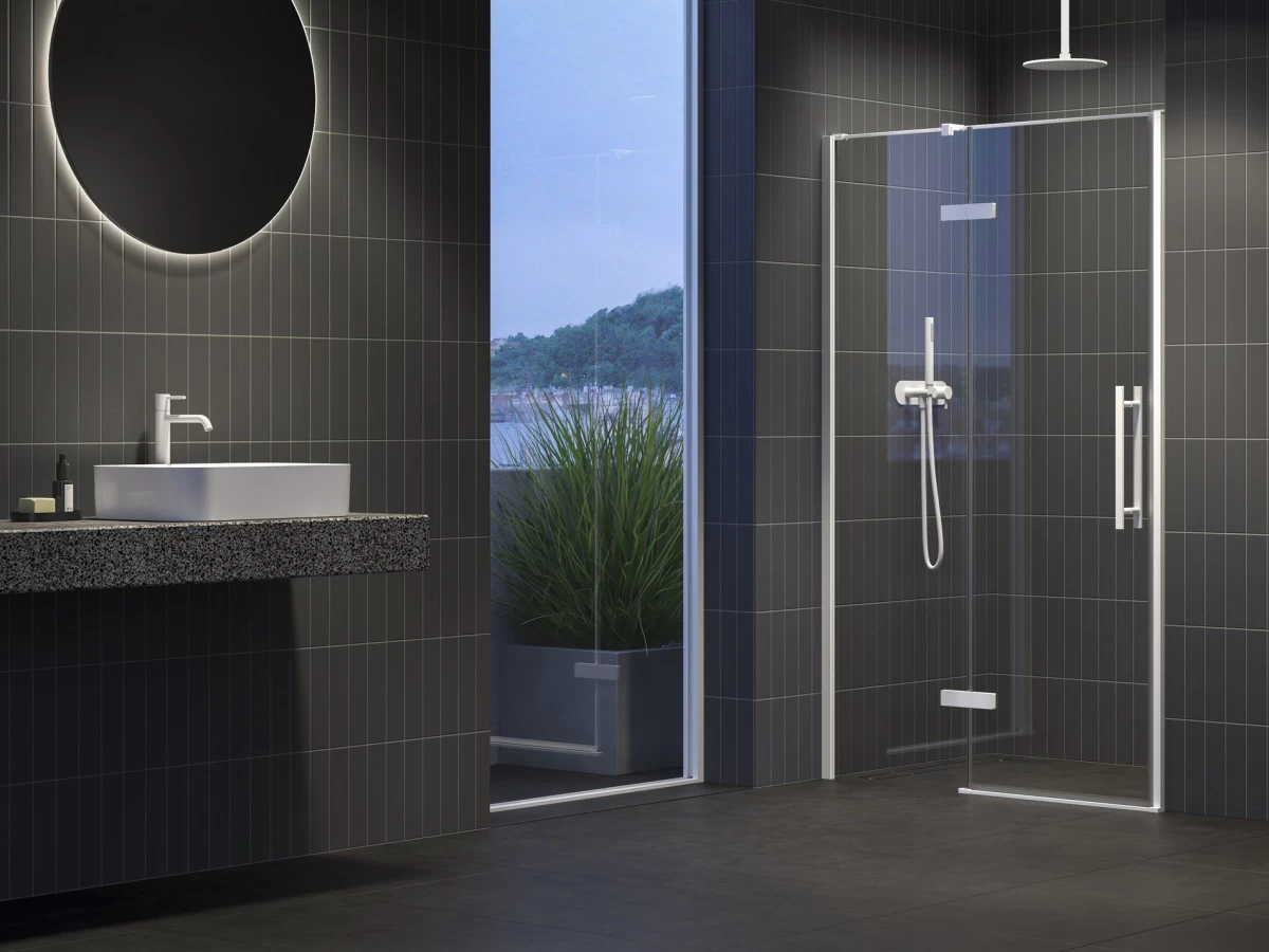 Dušo durys Ravak COSD2-100, baltas matinis+stiklas Transparent, X0VVACE00Z1