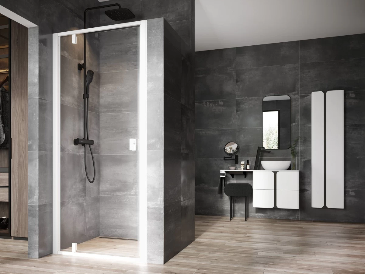 Dušo durys Ravak NDOP1 80, balta matinė+stiklas Transparent, 03O40E01Z1