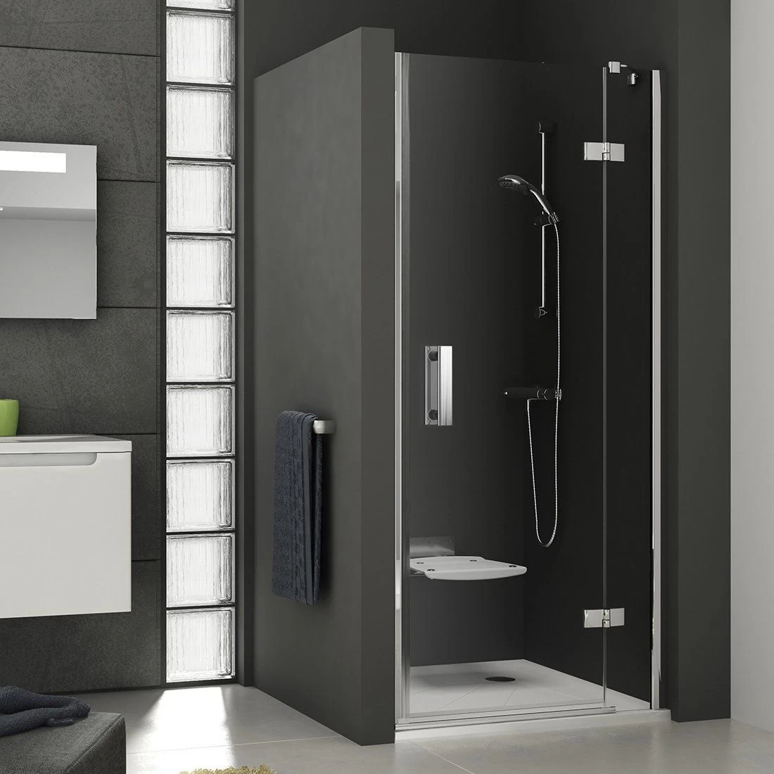 Dušo durys Ravak SmartLine SMSD2-110, chromas+skaidrus stiklas, dešininės 0SPDAA00Z1