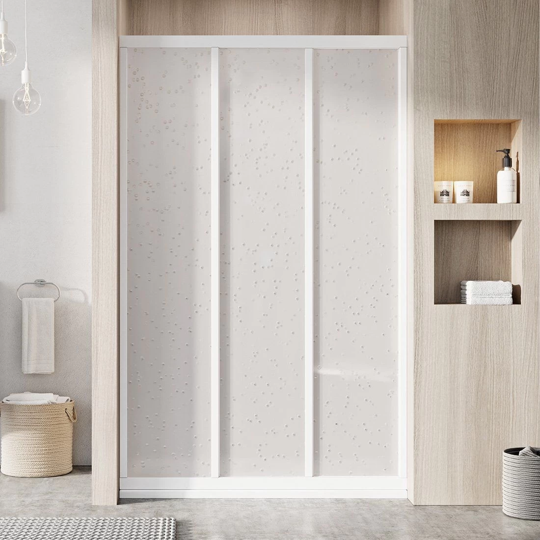 Dušo durys Ravak Supernova ASDP3-110 198, baltas+plastikas pearl 00VD01R211