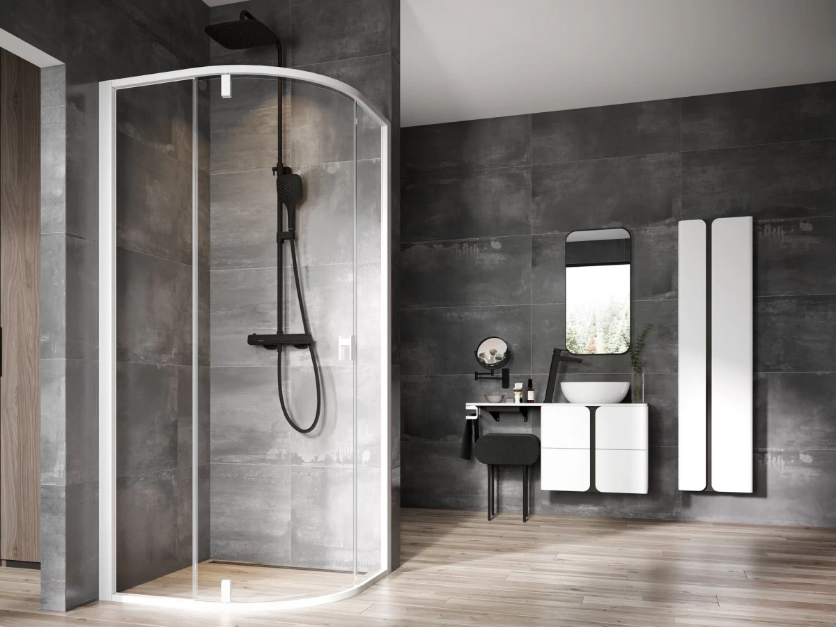 Dušo kabina Ravak NSKK3 100x100, balta matinė+stiklas Transparent, 3O6AAE01Z1