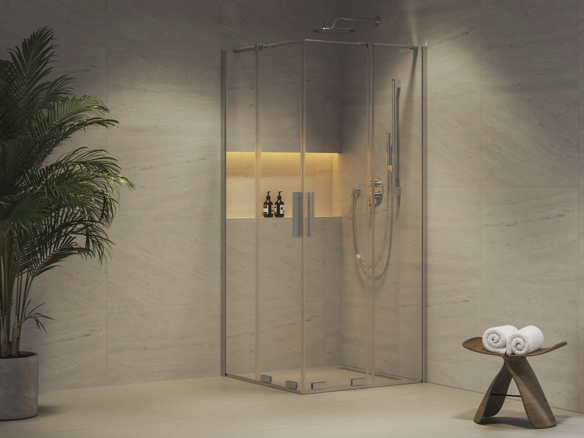 Dušo kabina Ravak RORV2 80x80, blizgi+stiklas Transparent, X14V40C00Z1