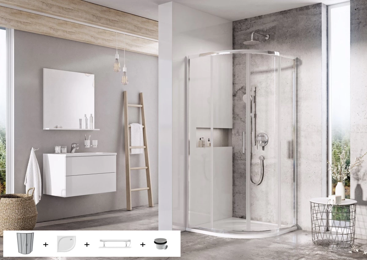 Dušo komplektas 5 in 1 Blix Slim Ravak SET6 - BLSCP4 90x90 komplektas, blizgi+Transparent SET6 Dušo komplektas 5 in 1 Blix Slim Ravak SET6 - BLSCP4 90x90 komplektas, blizgi+Transparent SET6