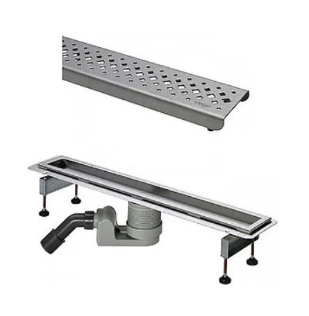 Dušo latakas Viega su grotelėmis ir kojelėmis 100 cm