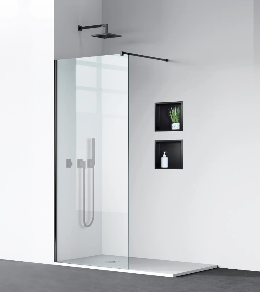 Dušo sienelė Balneo Walk-in Beira BLACK 100 cm juodos spalvos profiliu, K0101010110-6