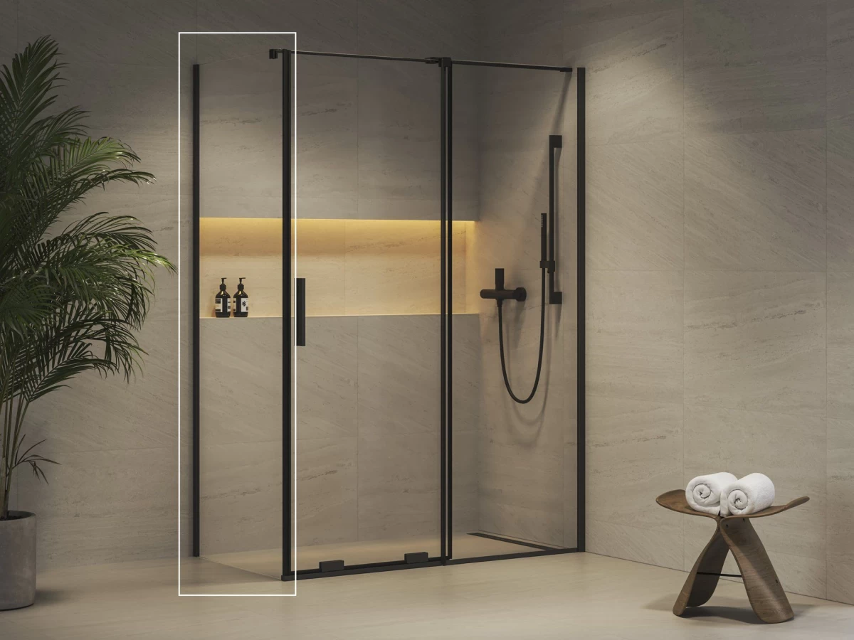 Dušo sienelė Ravak ROPS 100, juodas+stiklas Transparent, X90VA0300Z1