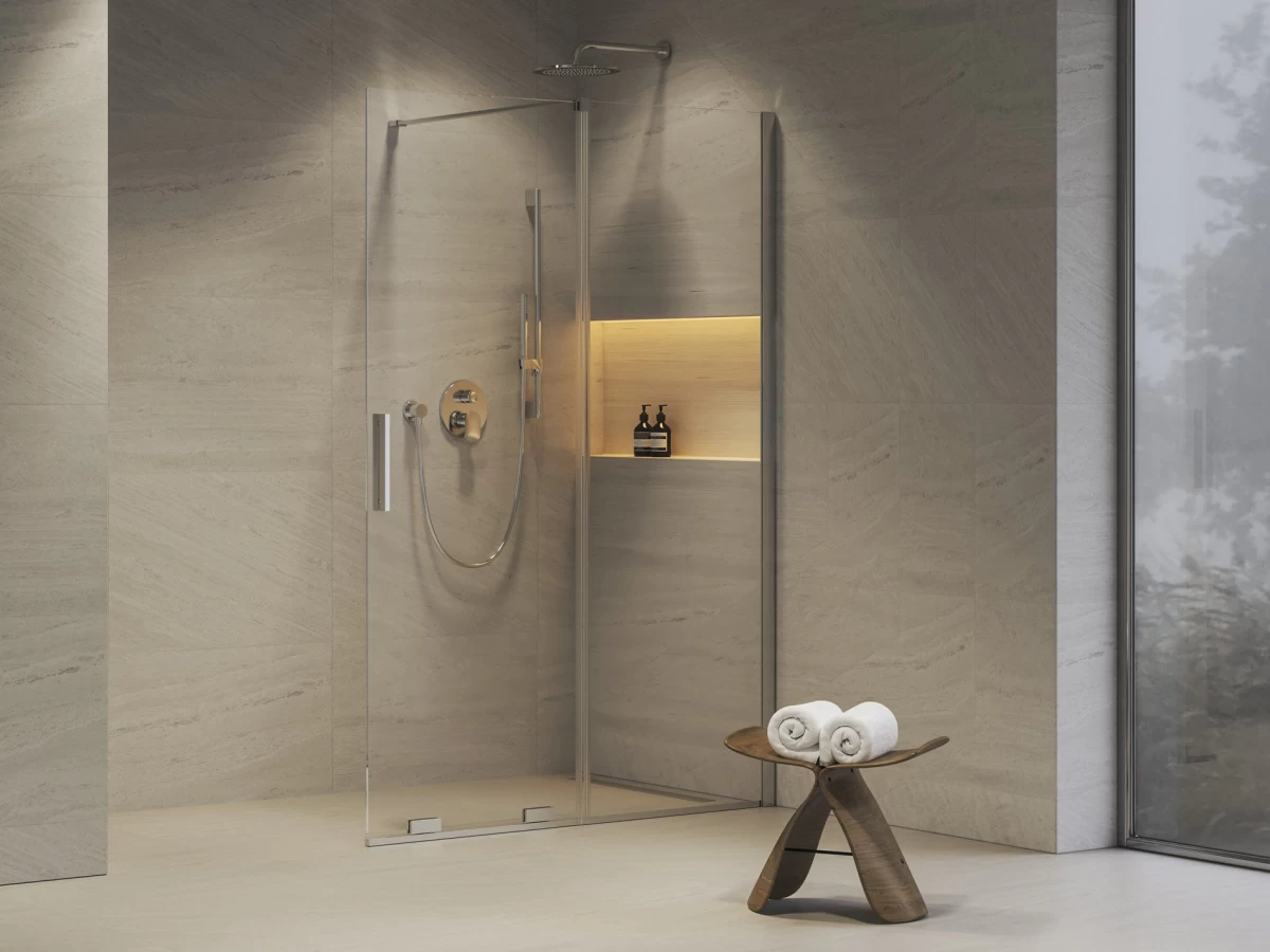 Dušo sienelė Ravak ROWI 120, blizgi+stiklas Transparent, X9WVG0C00Z1