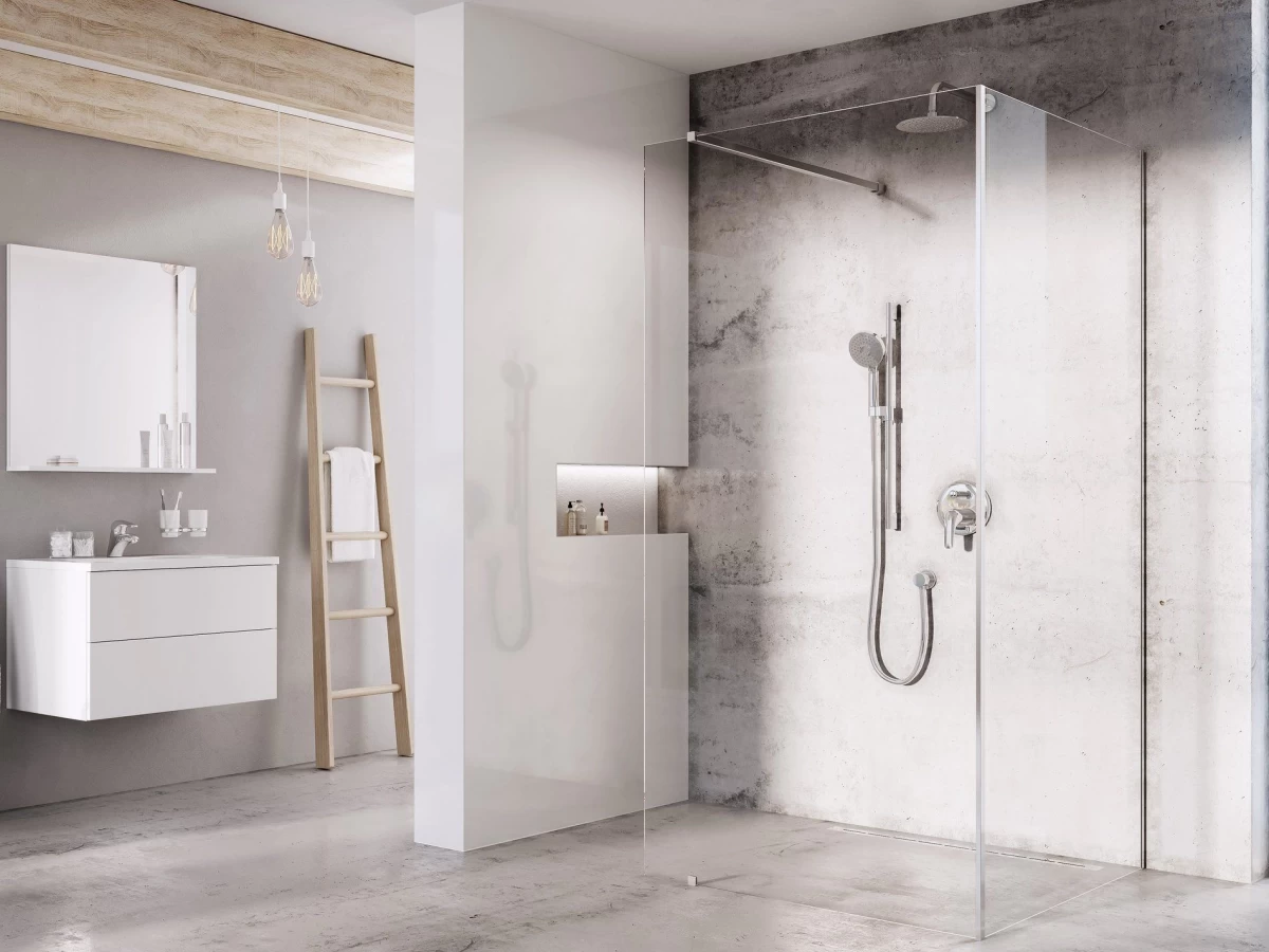 Dušo sienelė Ravak Walk-In Corner Set 120x90, chromas+stiklas Transparent, GW1CG7C0SZ1