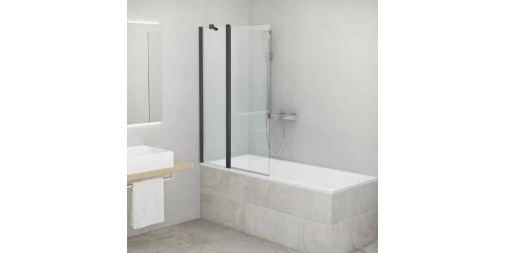 Dušo sienelė Roth Cariba Line CI BAF 100 cm, juodi prof, skaidrus stiklas