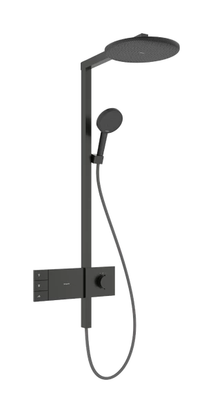 Dušo sistema Hansgrohe Raindance Alive S 300 2jet EcoSmart, šlifuotas juodas chromas, 24596340