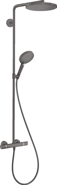 Dušo sistema HANSGROHE Raindance S 240 1jet PowderRain EcoSmart+ su termostatu, šlifuoto juodo chromo, 28825340