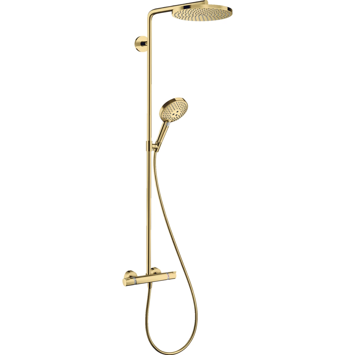 Dušo sistema su termostatu Hansgrohe RAINDANCE SELECT S 240 1jet, Polished Gold Optic 27633990 Dušo sistema su termostatu Hansgrohe RAINDANCE SELECT S 240 1jet, Polished Gold Optic 27633990