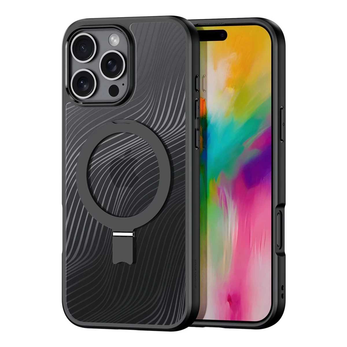 Dux Ducis Aimo Mag Dėklas Su Magsafe Ir Stovu Iphone 16 Pro Max - Juodas