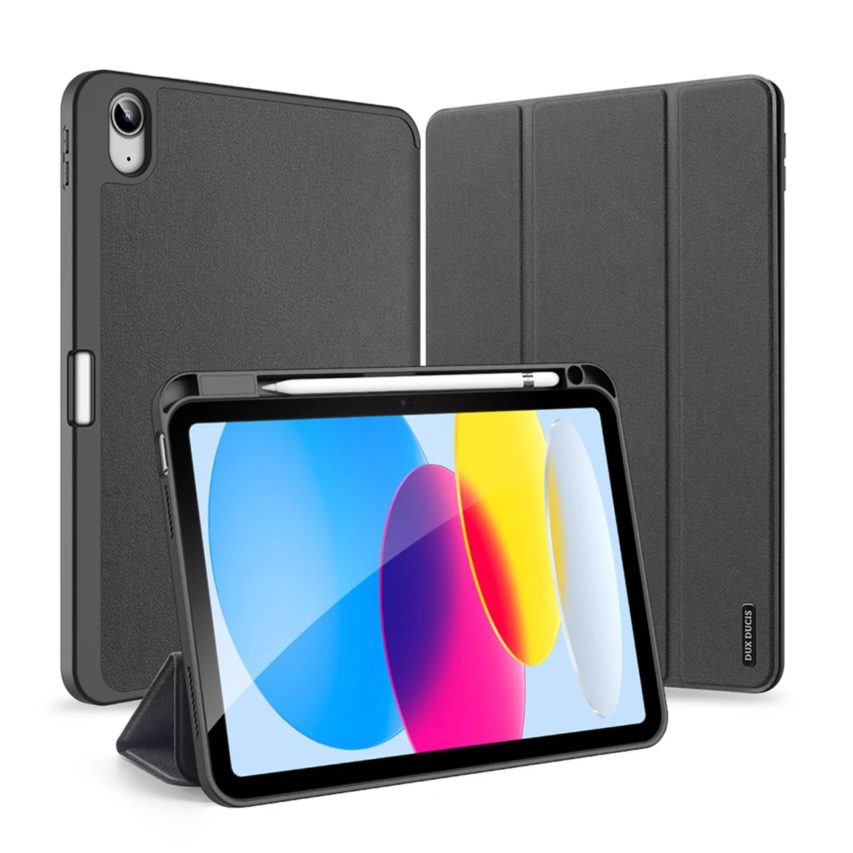 Dux Ducis Domo Dėklas Ipad 10,9&#039;&#039; 2022 (10. Gen.) Smart Cover Stand Black