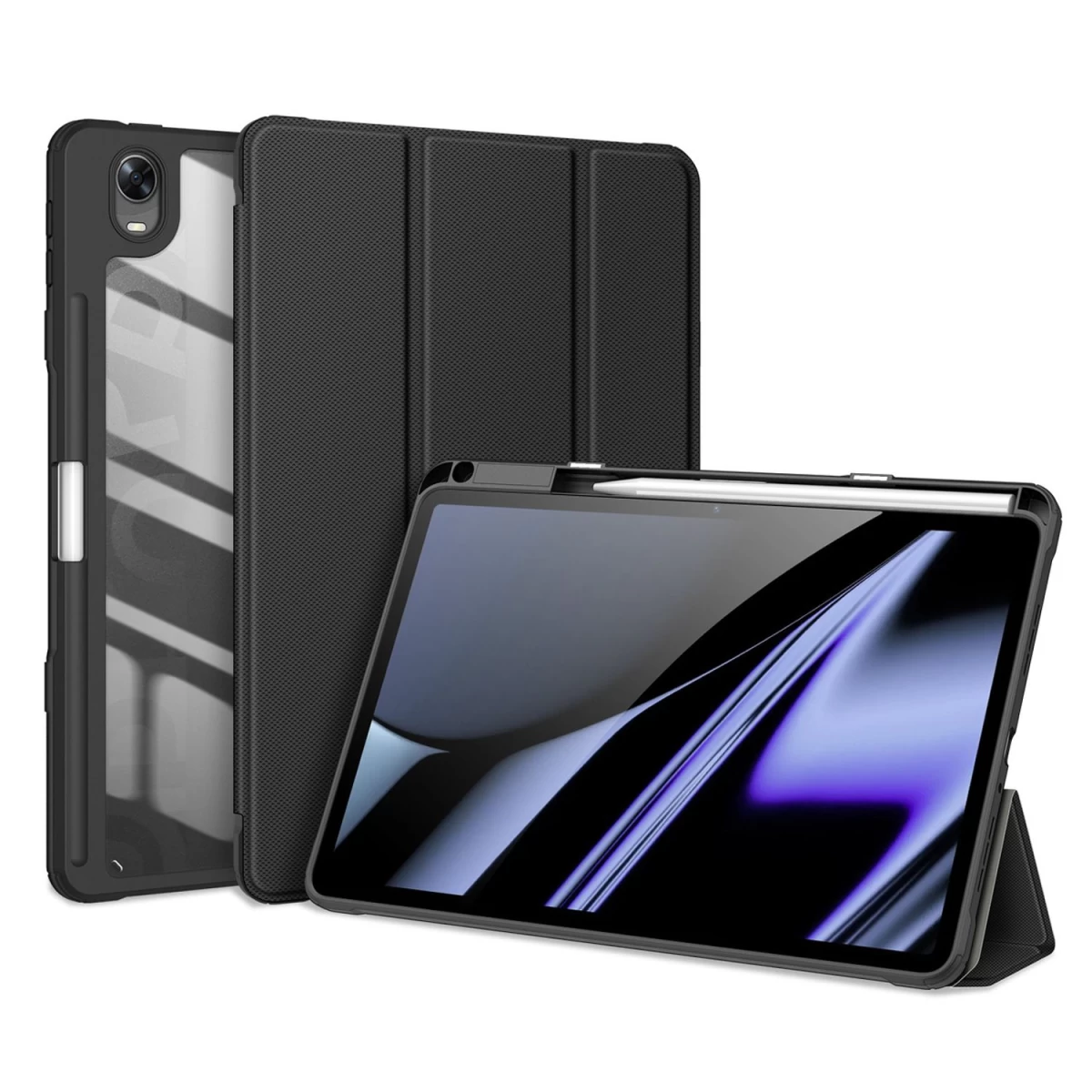 Dux Ducis Ducis Toby šarvuotas Atlenkiamasis Dangtelis Smart Case For Oppo Pad Su Rašiklio Laikikliu, Juodas Dux Ducis Ducis Toby šarvuotas Atlenkiamasis Dangtelis Smart Case For Oppo Pad Su Rašiklio Laikikliu, Juodas