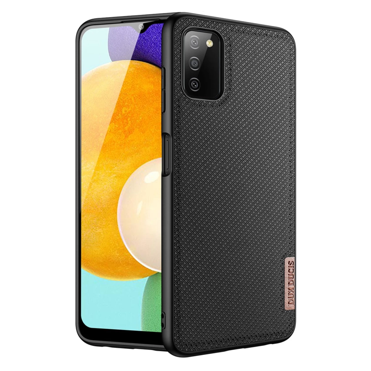 Dux Ducis Fino Dėklas, Padengtas Nailono Medžiaga, Skirtas Samsung Galaxy A03s, Juodas