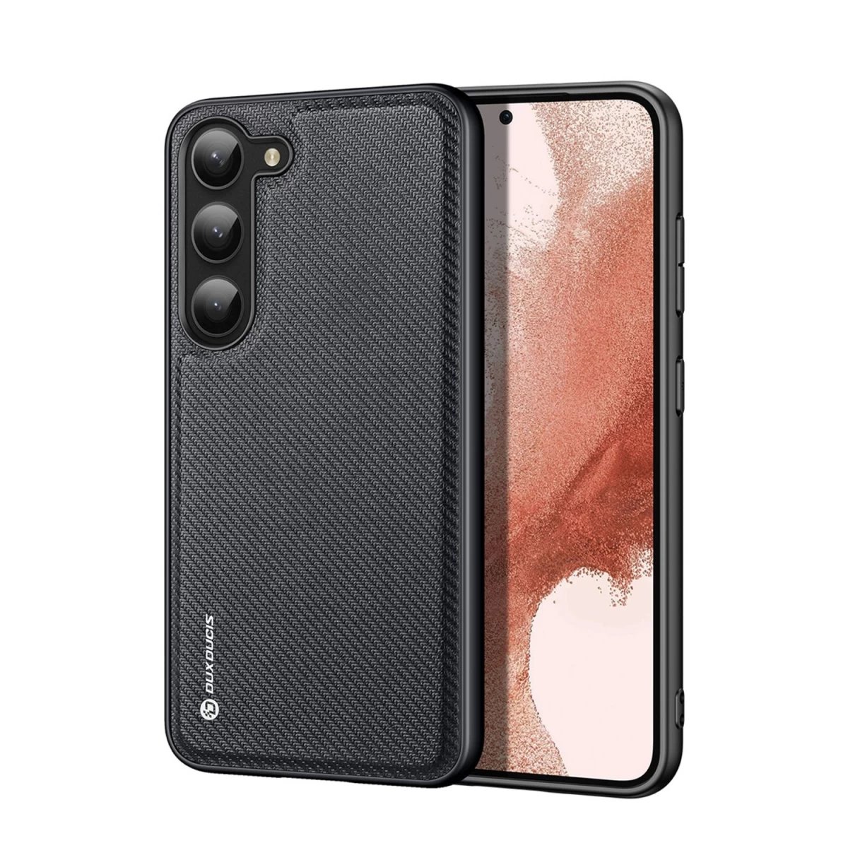 Dux Ducis Fino Dėklas Samsung Galaxy S23+ Dėklas Su Silikoniniu Rėmeliu Juodas