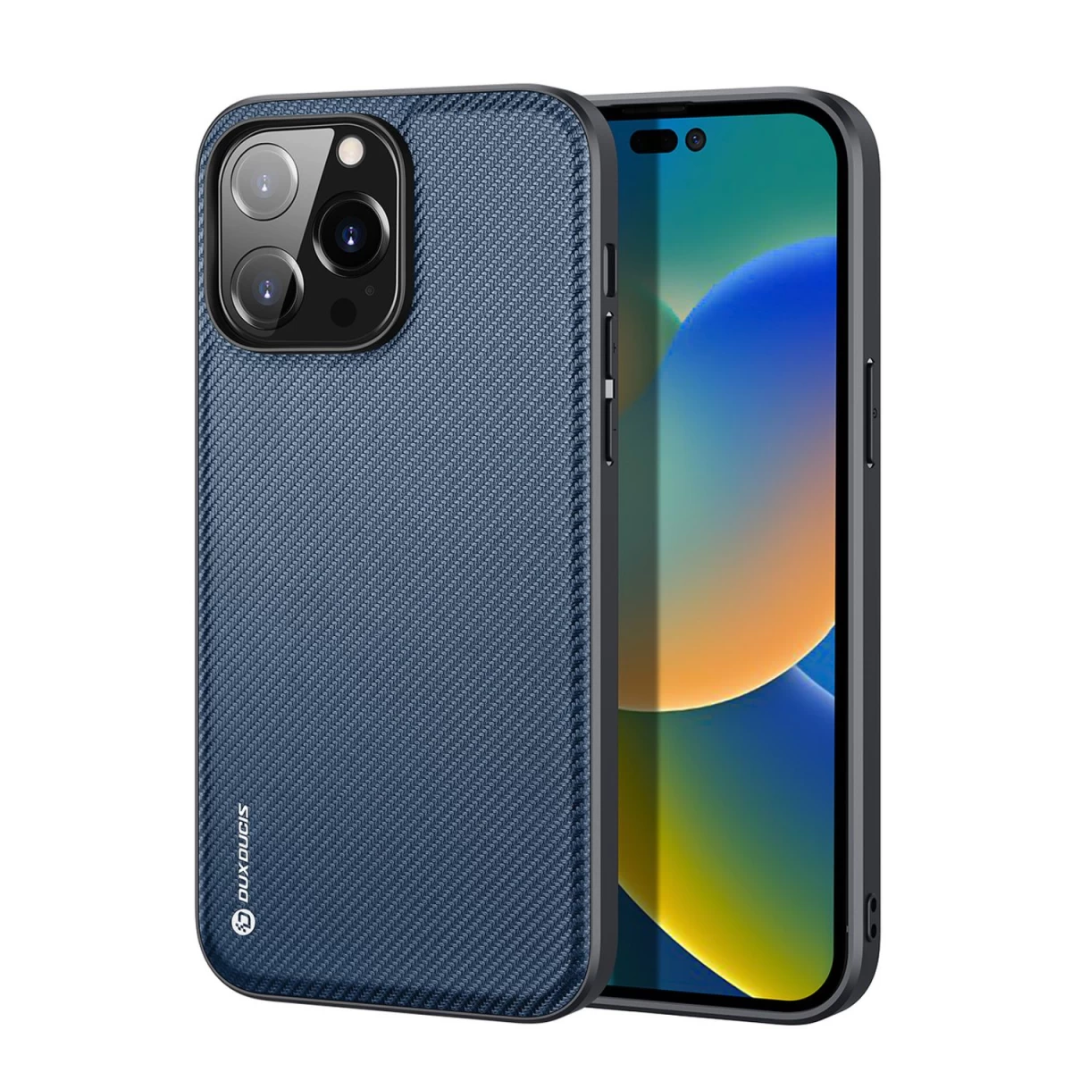 Dux Ducis Fino Dėklas Su Nailono Danga Iphone 14 Pro Max Mėlynos Spalvos