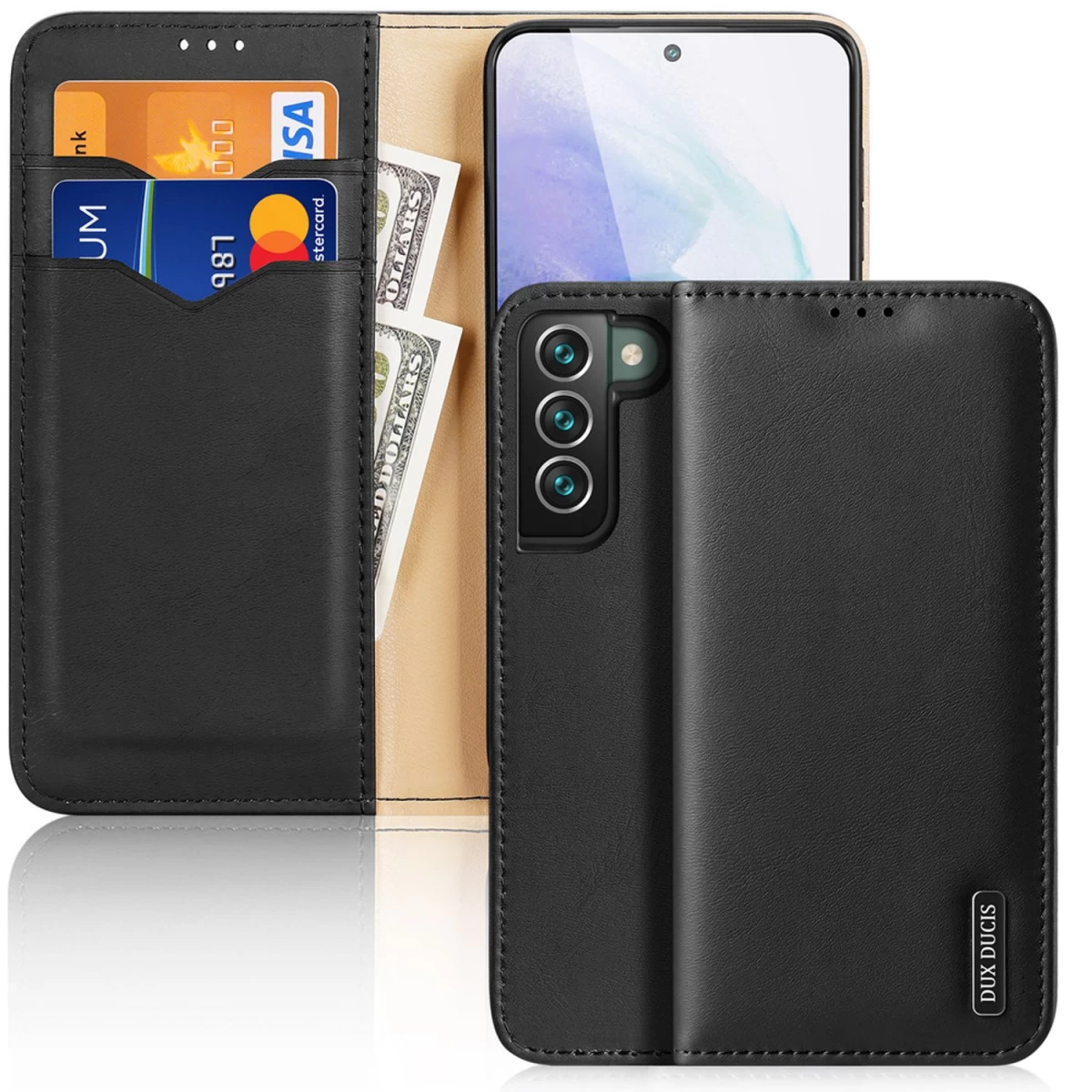 Dux Ducis Hivo Odinis Dėklas Su Atvartu, Natūralios Odos Piniginė Kortelėms Ir Dokumentams samsung Galaxy S22+ (s22 Plus), Juoda Dux Ducis Hivo Odinis Dėklas Su Atvartu, Natūralios Odos Piniginė Kortelėms Ir Dokumentams samsung Galaxy S22+ (s22 Plus), Juoda