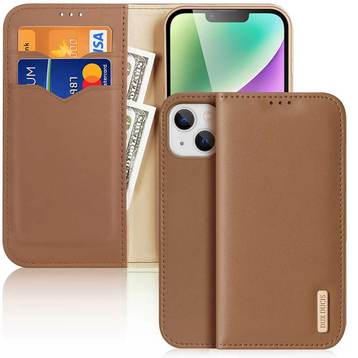 Dux Ducis Hivo Piniginės Dėklas Su Rfid Blokavimu Iphone 15 Plus - Rudas