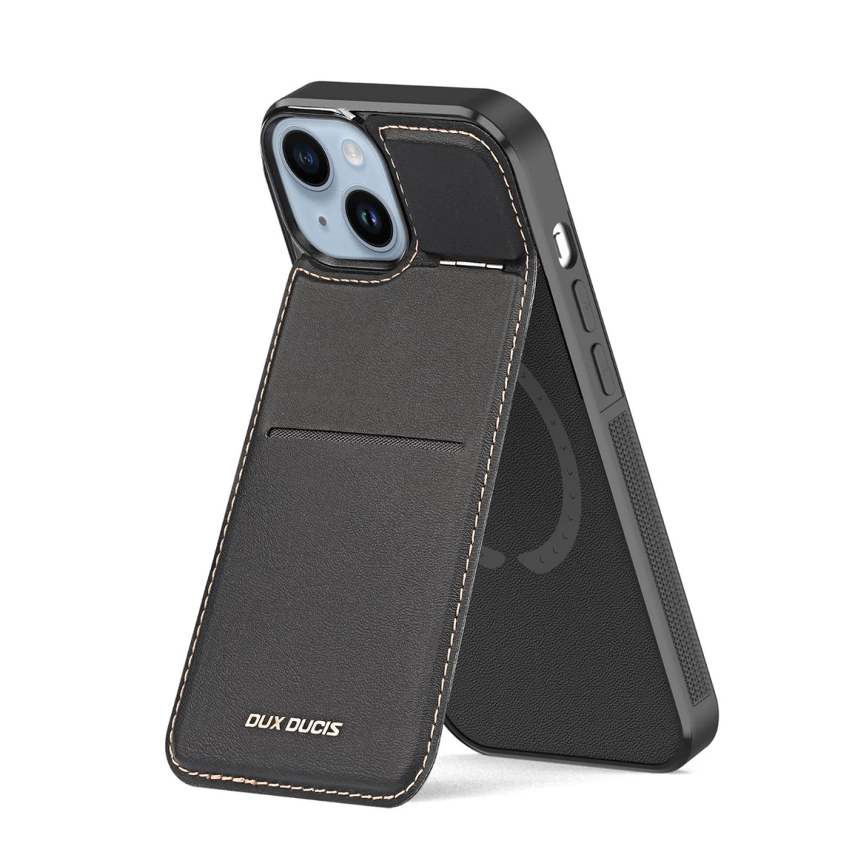 Dux Ducis Rafi Mag Piniginės Dėklas Su 3-in-1 Stovu Iphone 15 Plus Su Magsafe Ir Rfid Blokavimu - Juodas Dux Ducis Rafi Mag Piniginės Dėklas Su 3-in-1 Stovu Iphone 15 Plus Su Magsafe Ir Rfid Blokavimu - Juodas