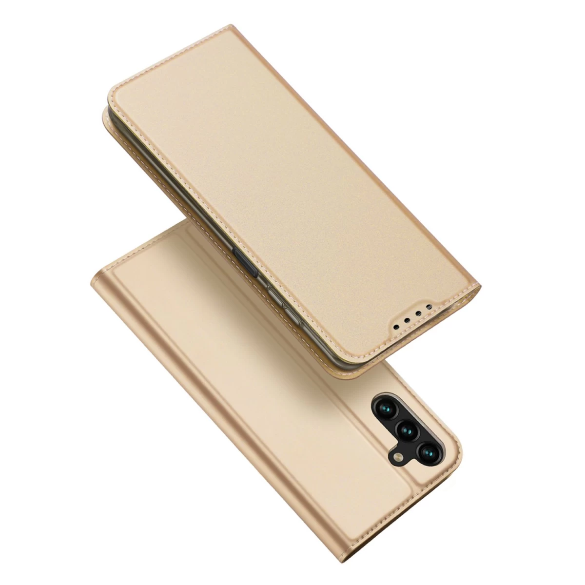 Dux Ducis Skin Pro Dėklas Samsung Galaxy A14 5g Flip Cover Card Wallet Stand Gold