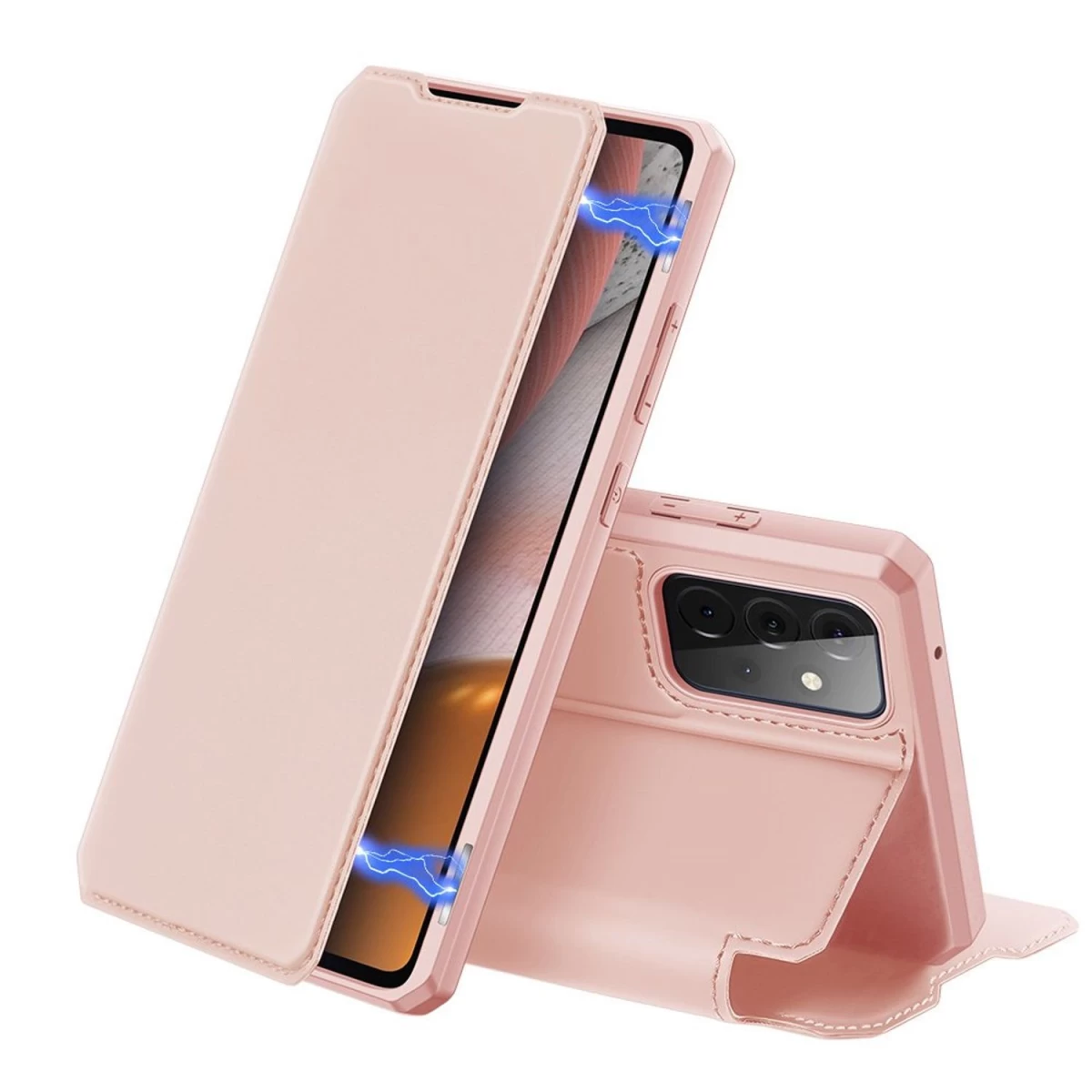 Dux Ducis Skin X Dėklas Su Atvartu, Skirtas Samsung Galaxy A72 4g, Rožinės Spalvos