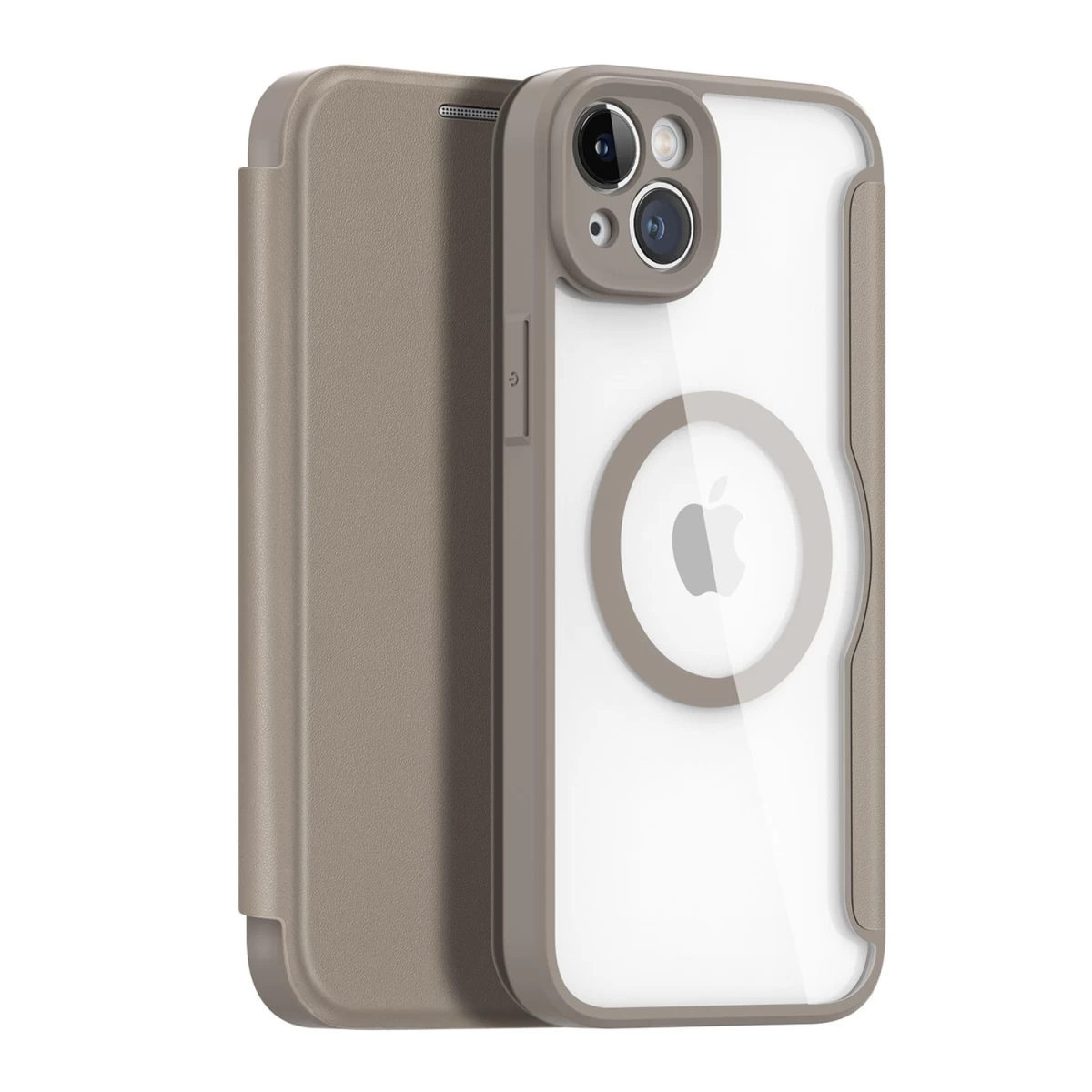 Dux Ducis Skin X Pro Dėklas Iphone 14 Plus Su Magsafe Ir Atverčiamu Dangteliu - Smėlio Spalvos