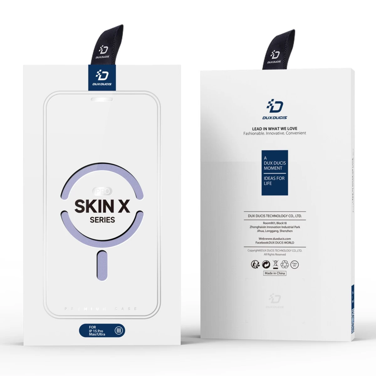 Dux Ducis Skin X Pro Dėklas Iphone 15 Pro Max Su Magsafe Ir Flip - Violetinis