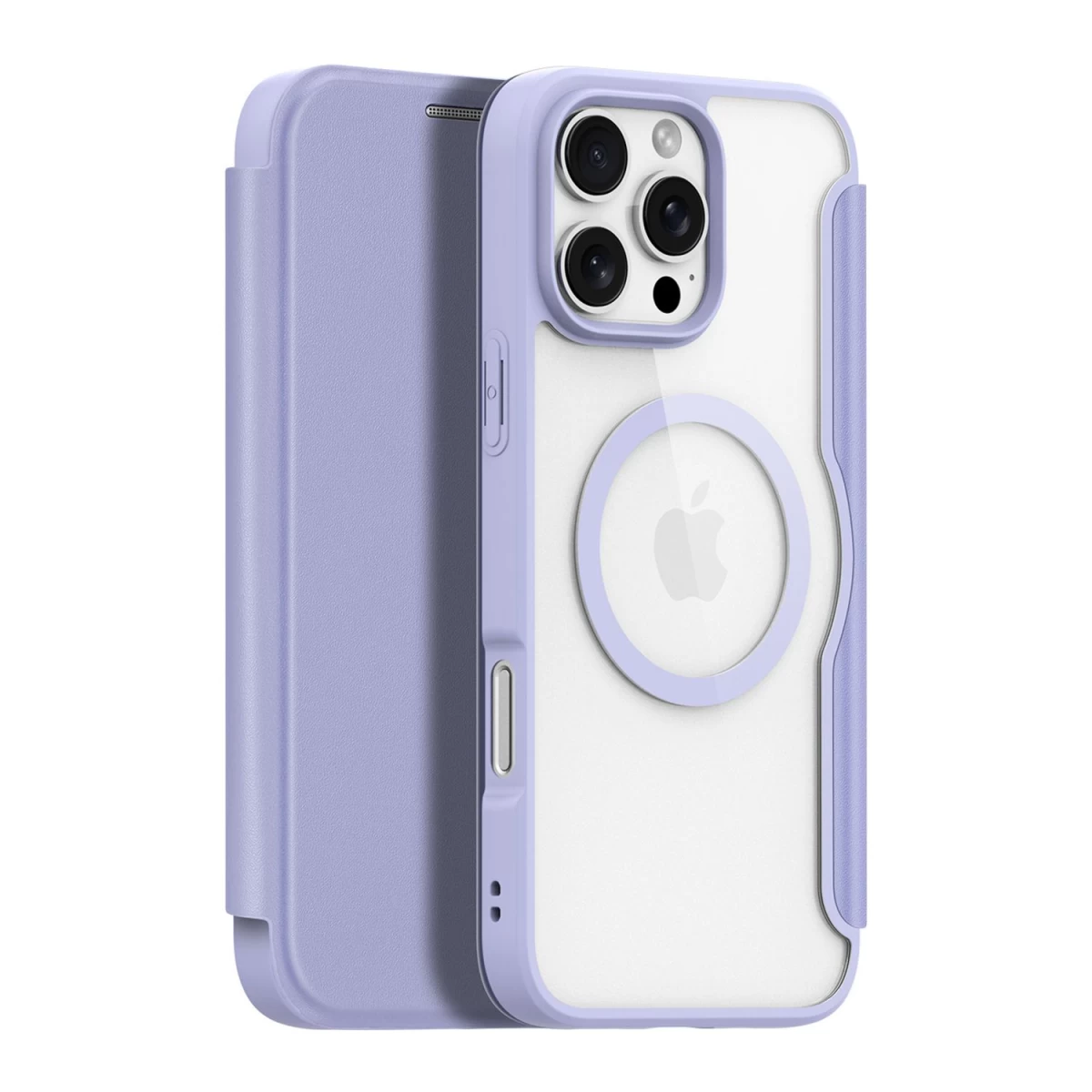 Dux Ducis Skin X Pro Dėklas Iphone 16 Pro Su Magsafe Ir Apverčiamu Dangteliu - Violetinis