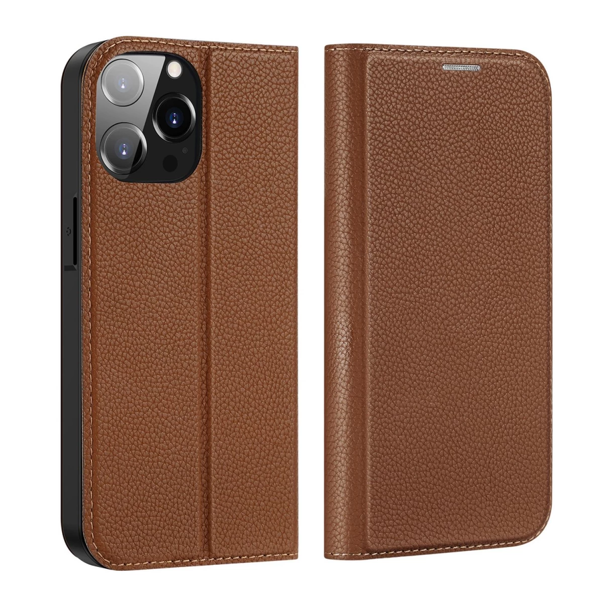 Dux Ducis Skin X2 Dėklas Iphone 14 Pro Max Su Magnetiniu Atvartu - Rudas
