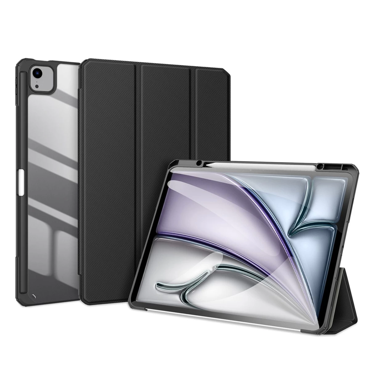 Dux Ducis Toby Dėklas Su Atvartu Ir Stovu, Skirtas Ipad Air 13 2024 / Ipad Pro 12,9 2018-2022 - Juodas Dux Ducis Toby Dėklas Su Atvartu Ir Stovu, Skirtas Ipad Air 13 2024 / Ipad Pro 12,9 2018-2022 - Juodas