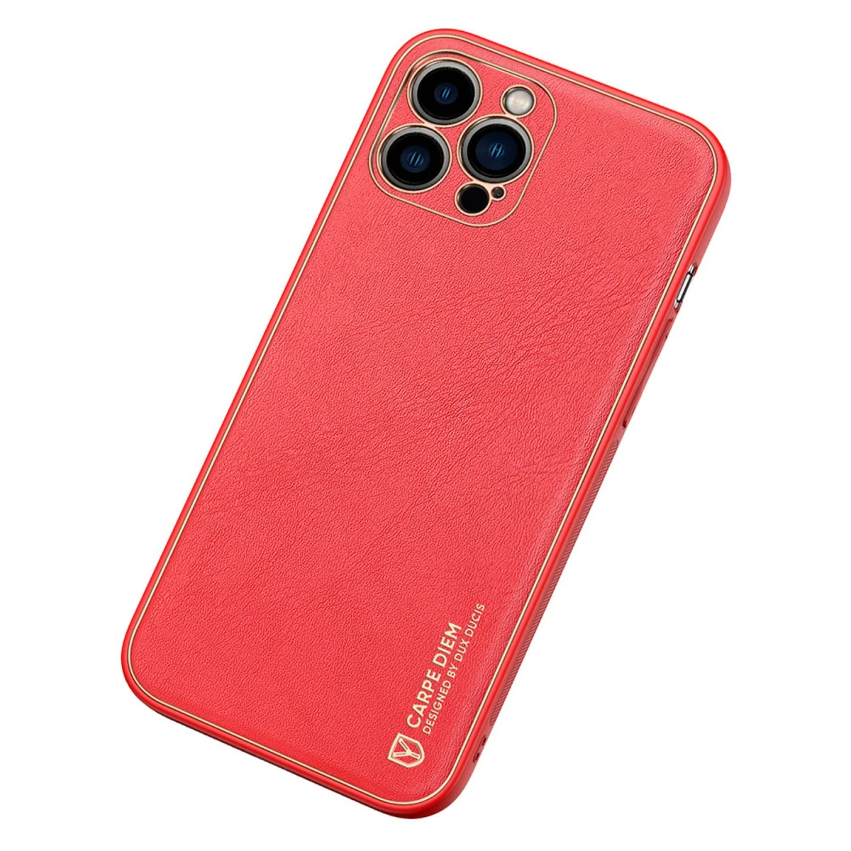 Dux Ducis Yolo Elegantiškas Dėklas Iš Eko Odos Iphone 13 Pro Max Raudonos Spalvos