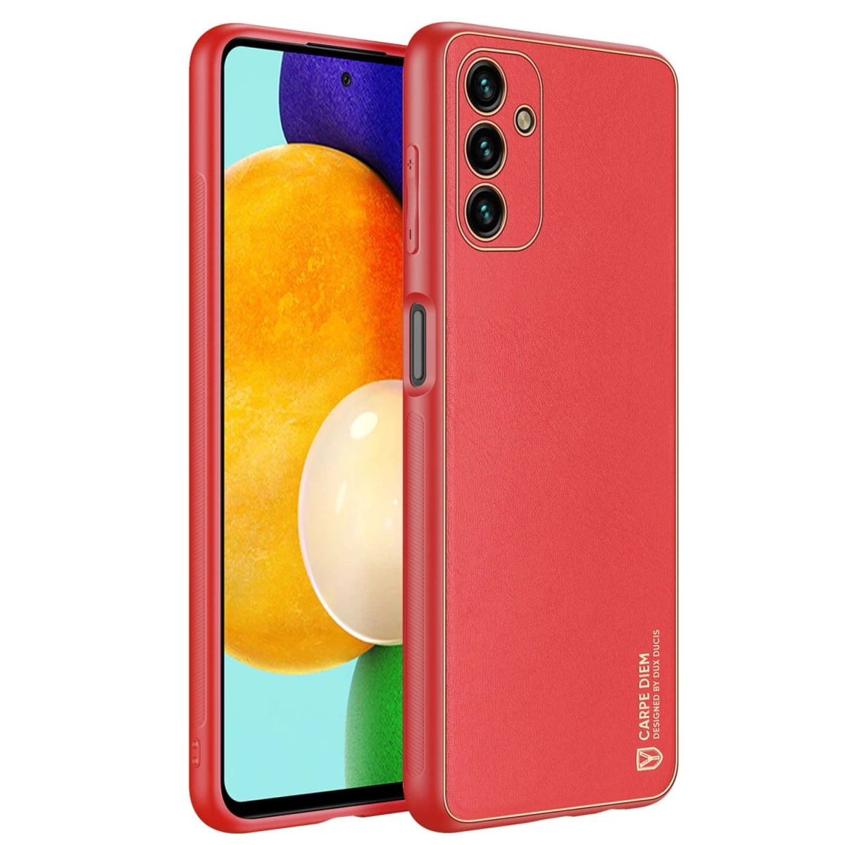 Dux Ducis Yolo Elegantiškas Sintetinės Odos Dėklas Samsung Galaxy A13 5g, Raudonas