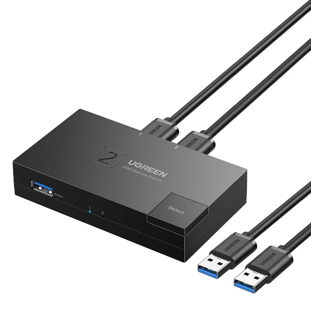 Dviejų Kompiuterių Dvikryptis Usb 3.0 Jungiklis, Skirtas Dviem Kompiuteriams, Juodas