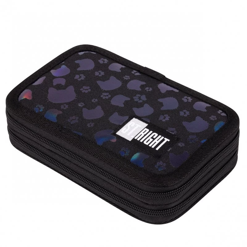 Dviejų Pakopų Pieštukinė Su Priedais Juodos Katės Pc-04 Cats#g2