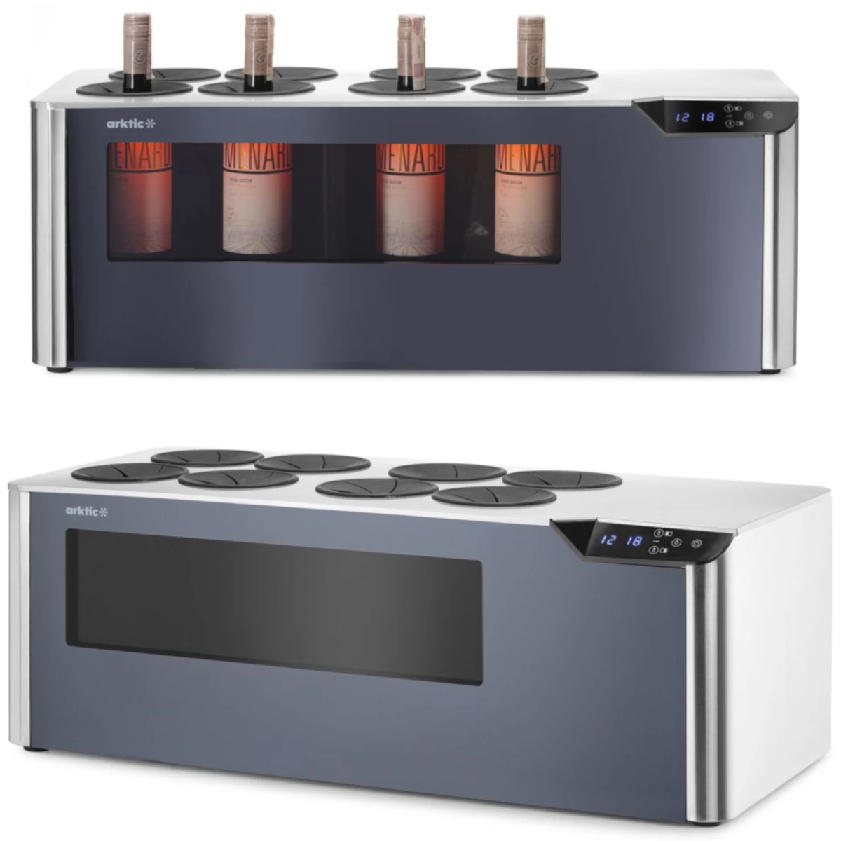 Dviejų Zonų Vyno Aušintuvas, Reguliuojamas 8 Buteliams Led 60 W