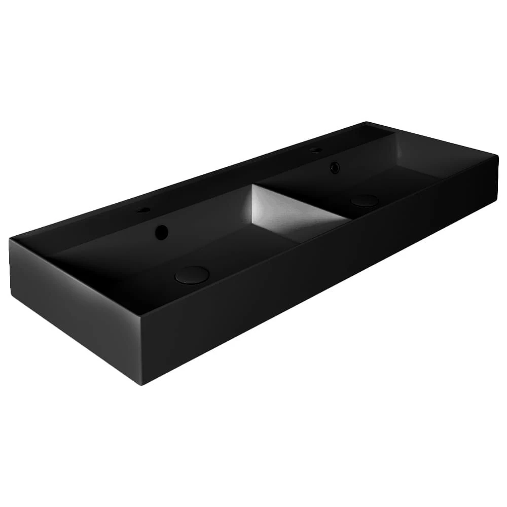 Dvigubas praustuvas Simas Agile, 121x46 cm, juoda matinė, AG121D NERO MATT