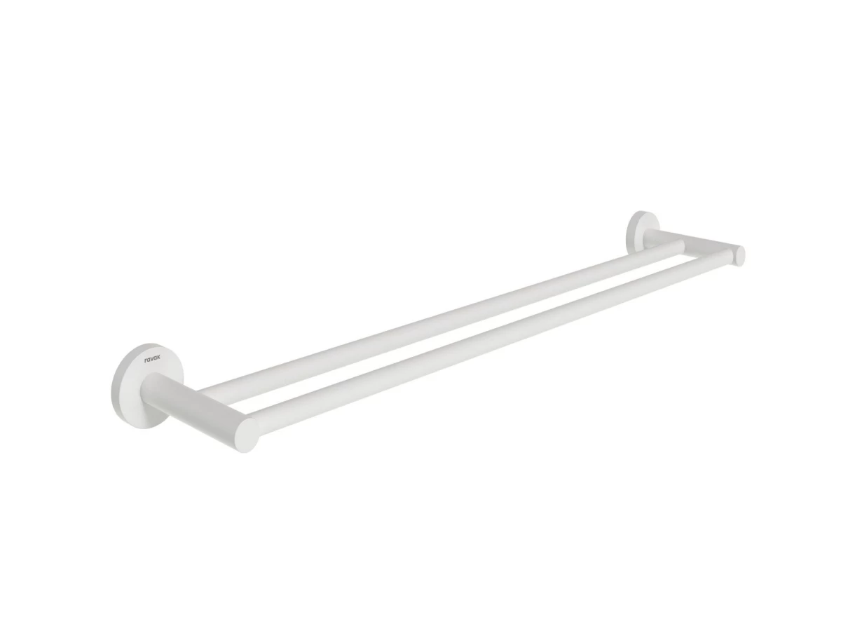 Dvigubas rankšluosčių laikiklis 60 cm Ravak KN 320.10WHM, baltas matinis, X07P1317
