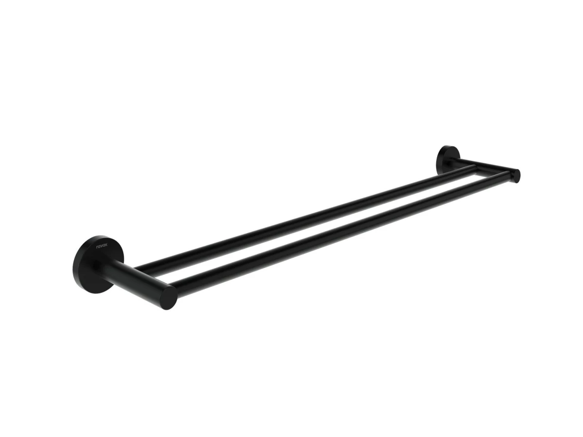 Dvigubas rankšluosčių laikiklis 60 cm Ravak KN 320.20BLM, juodas matinis, X07P1304