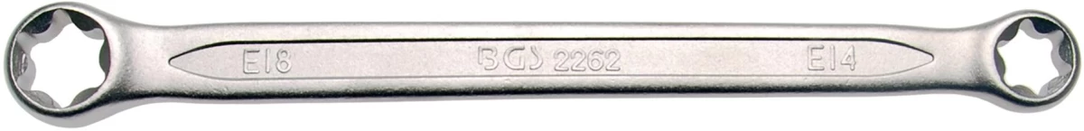 Dvigubo žiedo raktas E tipo galvutėms | E14xE18  (2262)
