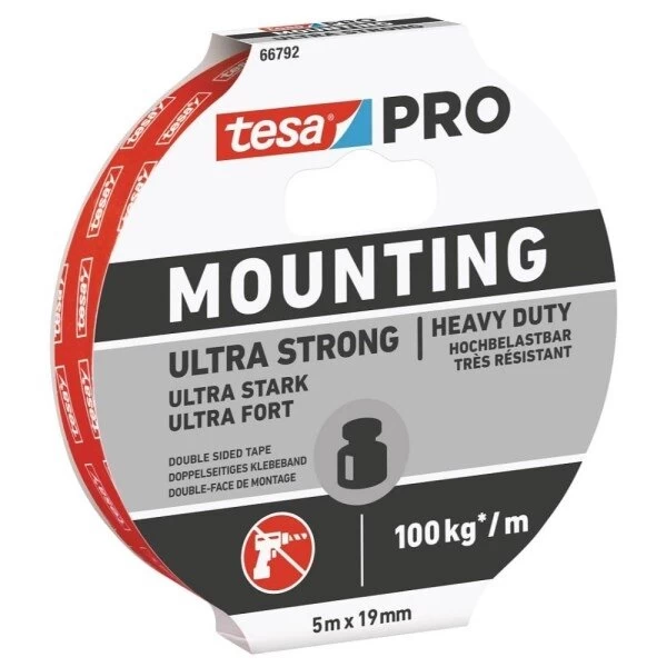 Dvipusė lipni juosta TESA PRO Ultra Strong, 19mm 5m