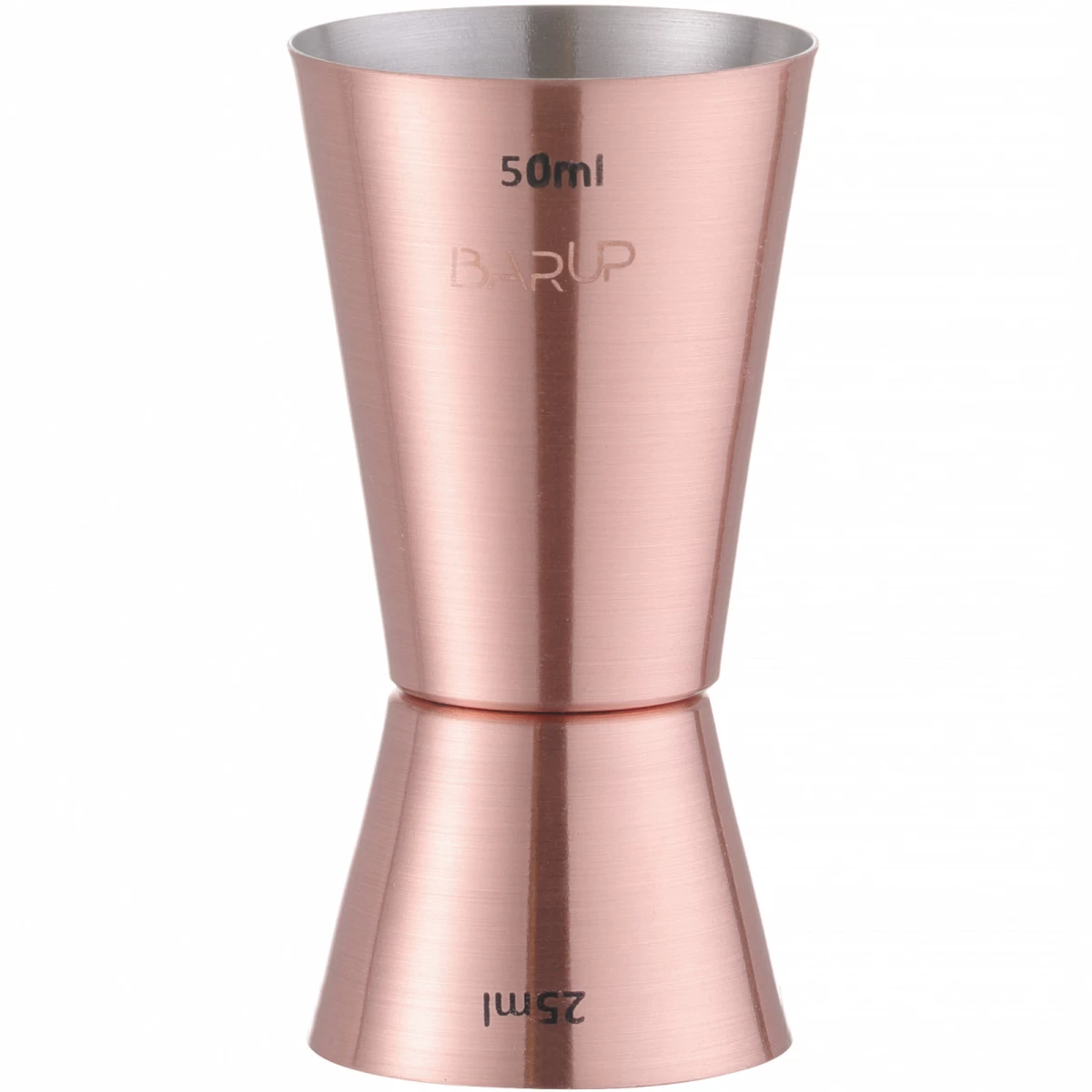 Dvipusis Matavimo žiogelis Gėrimams Varinis 25/50 Ml