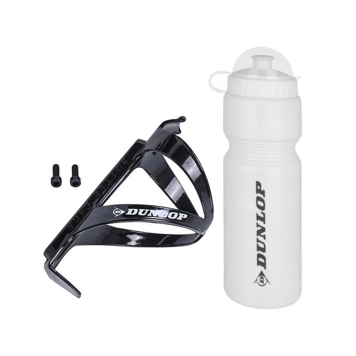 Dviračio Bidonas Dunlop 750ml Su Krepšeliu, Baltas