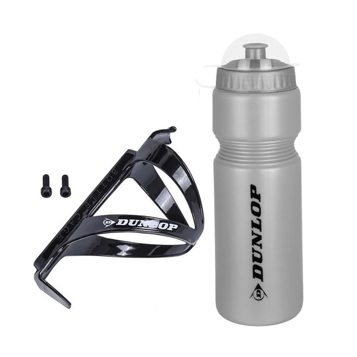 Dviračio Bidonas Dunlop 750ml Su Krepšeliu Sidabrinis