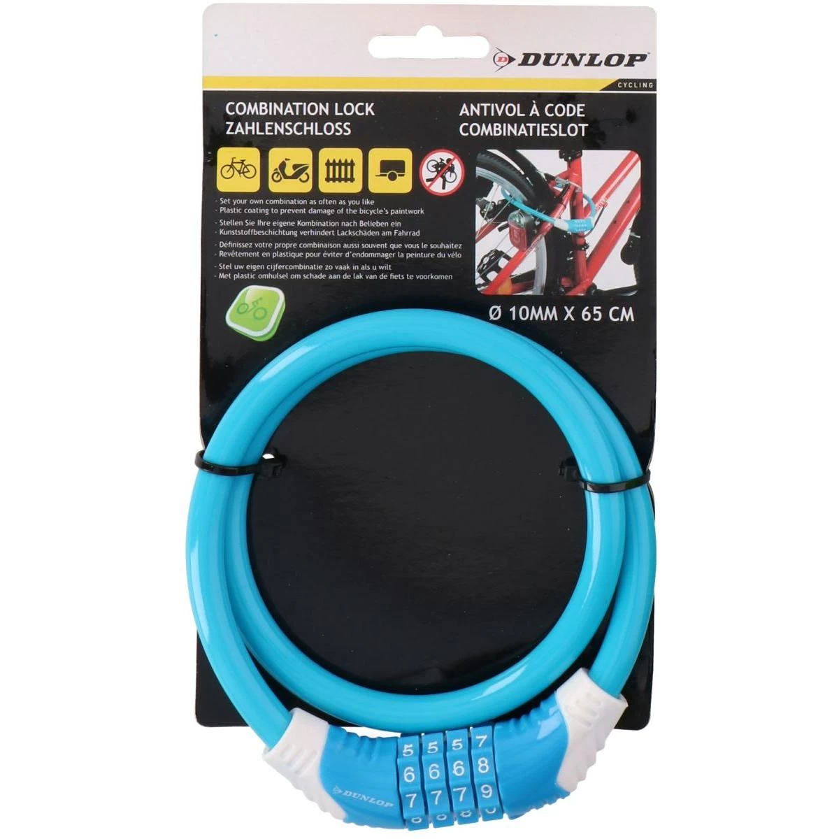Dviračio Rankena Su Spiraline Rankena 10mmx65cm Mėlyna Dunlop
