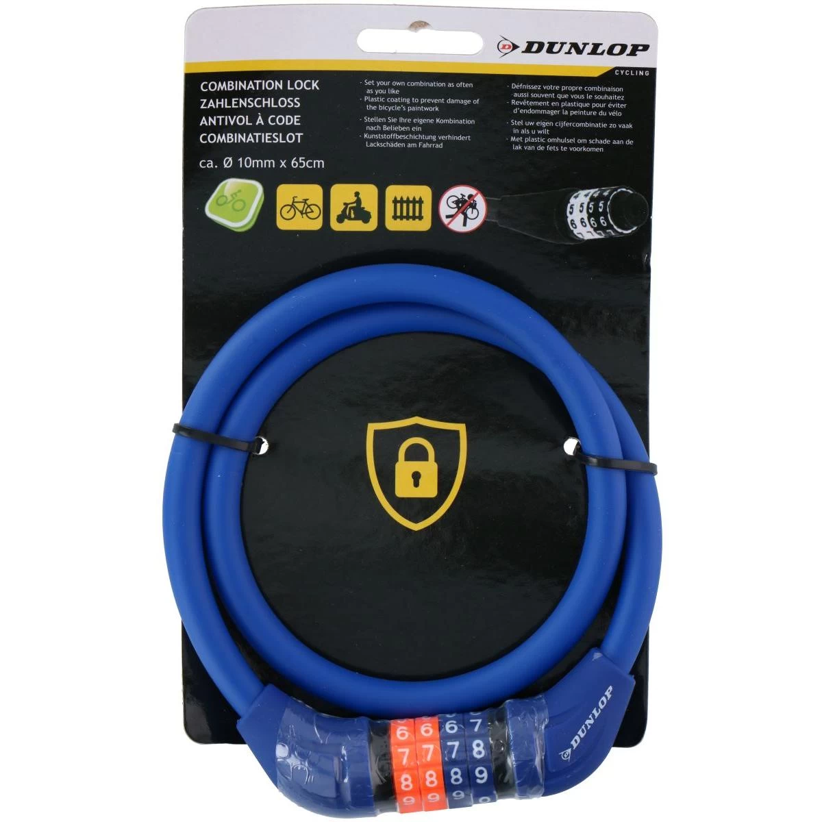 Dviračių žiedo Užraktas 1,0x65cm Blue Dunlop