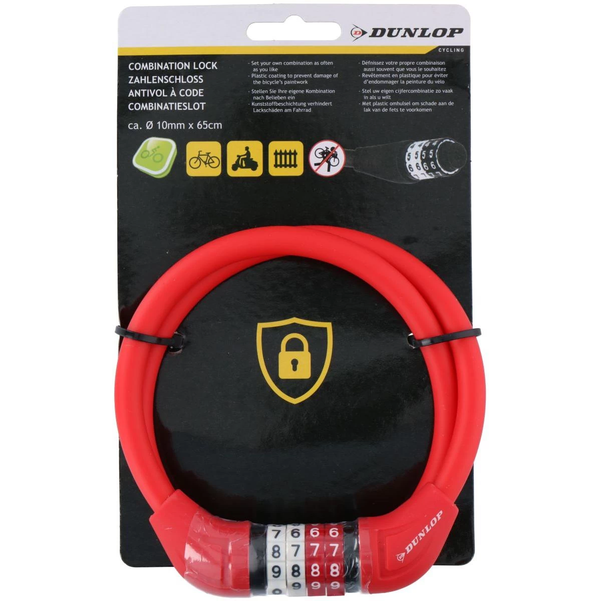 Dviračių žiedo Užraktas 1,0x65cm Red Dunlop