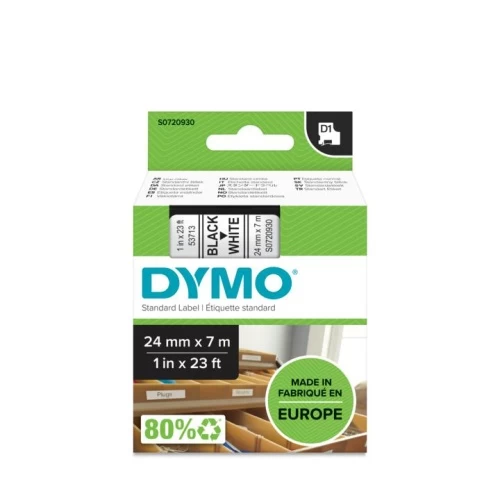 DYMO D1 Standard 53713 (S0720930) Juostelė, 24mm x 7m, Black on White