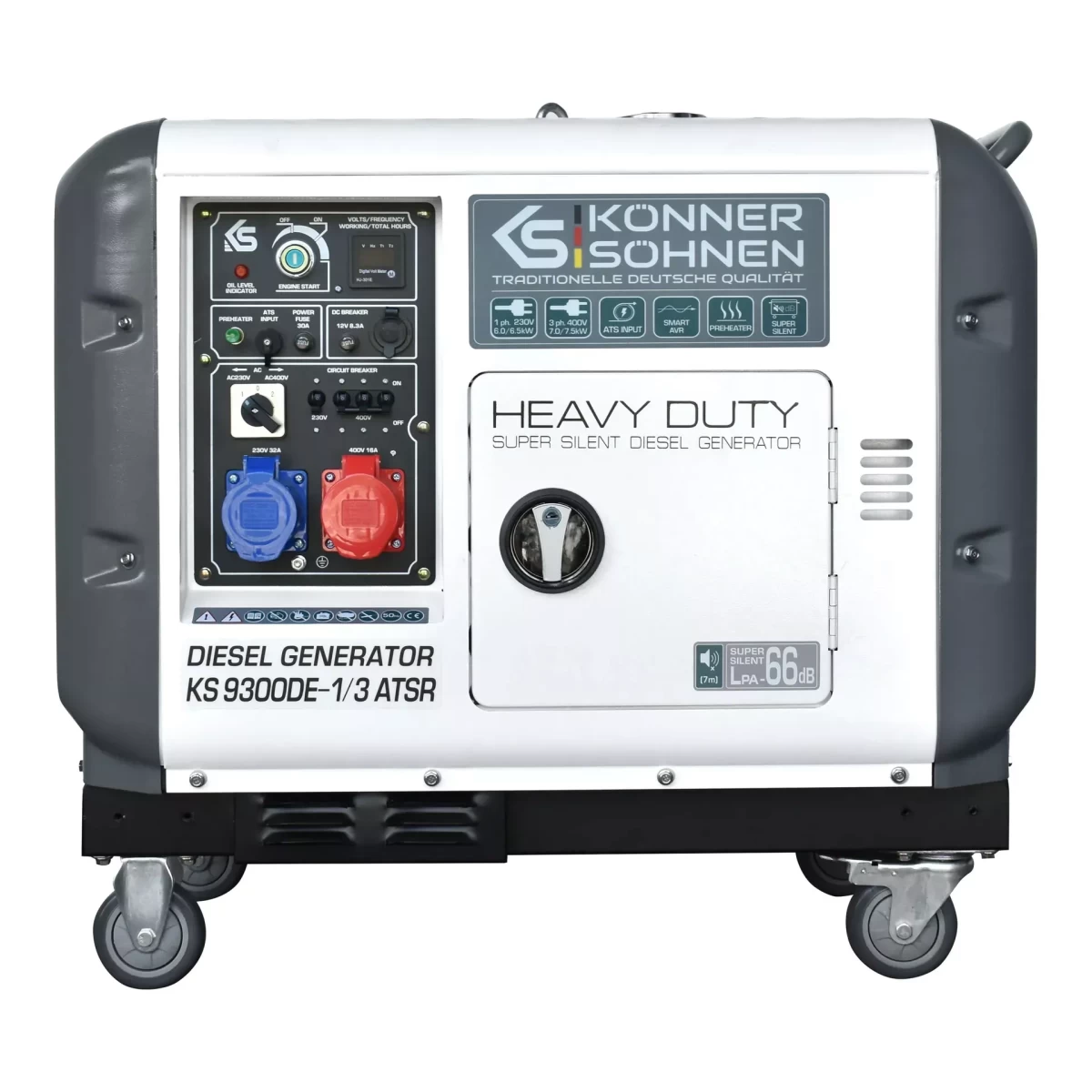 Dyzelinis generatorius 7500W, KS 9300DE 1/3 ATSR (EURO V), KÖNNER &amp; SÖHNEN